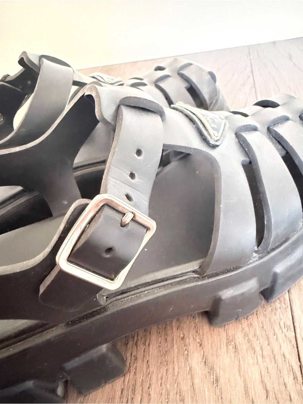 Prada Rubber Monolith Sandal - Picture 11 of 14